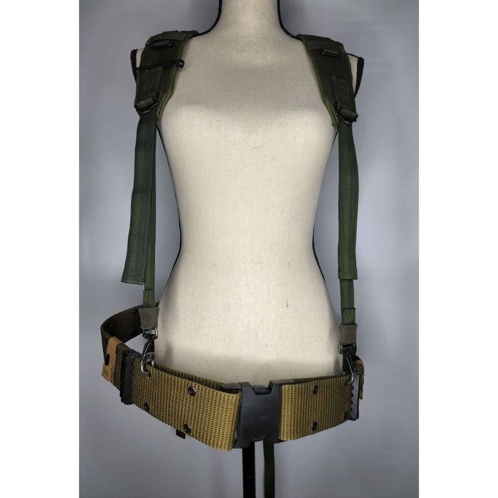 Military LC-2 Nylon Web Belt Suspenders backpack First Aid Pouch Size Large